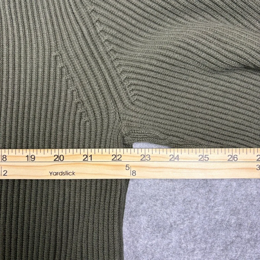 Banana Republic Organic Cotton Mock Neck Ribbed Sweater Mens Large Olive Green - Picture 5 of 6